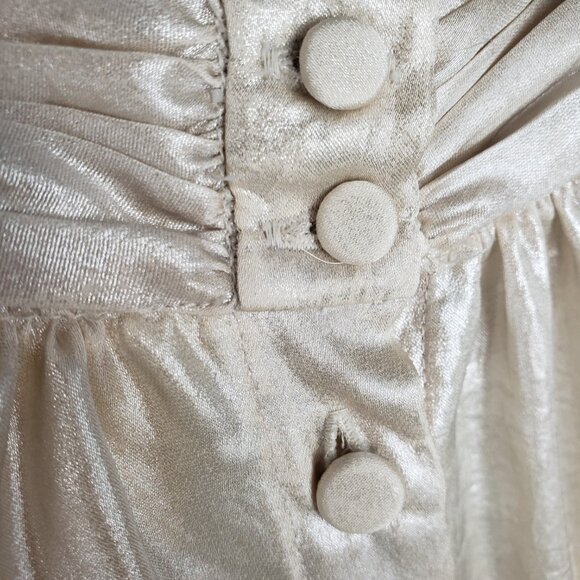 Anthropologie Maeve Romilly Blouse Champagne Mock Neck Sleeveless Button Back 10 - Picture 11 of 11